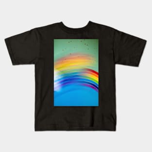 Abstract of a painted rainbow and stars Kids T-Shirt